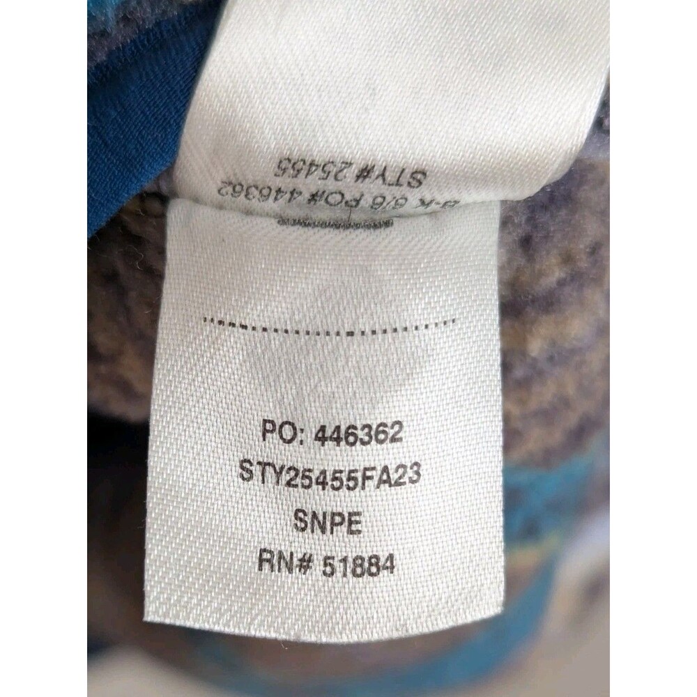 Patagonia Synchilla Snap T Womens M Pullover Fleece Turquoise Blue Print *Read* - Picture 11 of 11